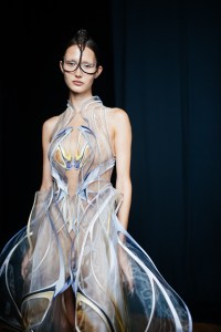 Backstage at Iris van Herpen Couture Fall 2022