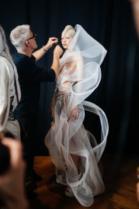 Backstage at Iris van Herpen Couture Fall 2022