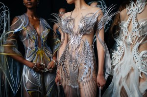 Backstage at Iris van Herpen Couture Fall 2022