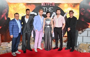 LONDON, ENGLAND - JULY 19: Director Joe Russo, Rege-Jean Page, Ryan Gosling, Ana de Armas, Chris Evans and screenwriter Christopher Markus attend "The Gray Man" Special Screening at the BFI Southbank on July 19, 2022 in London, England. (Photo by Samir Hussein/WireImage)