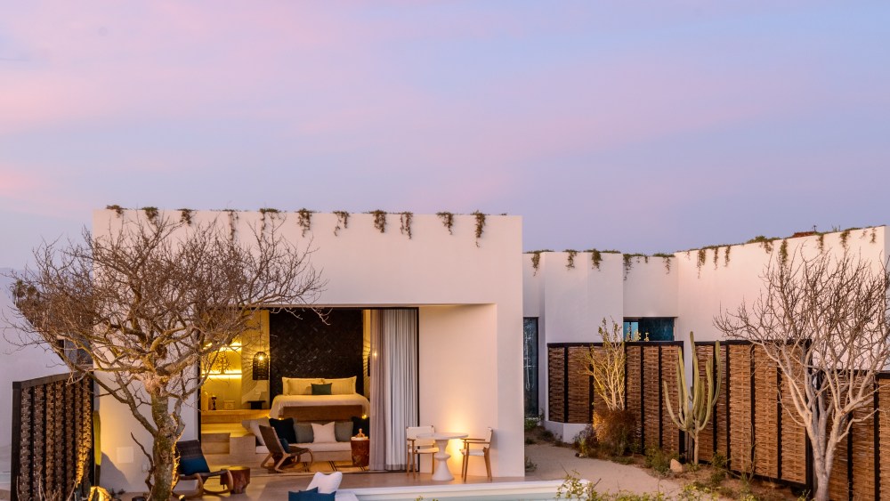 The exterior of an oceanfront villa at Rancho Pescadero.