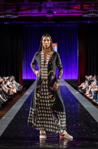 Quannah Chasinghorse models Lauren Good Day.