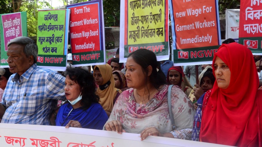 Garments workers protest In Dhaka, Bangladesh