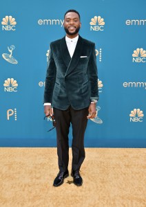 Jordan Temple on the 2022 Emmy Awards red carpet.