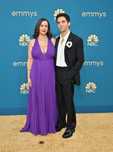 Lucia Aniello and Paul W. Downs on the 2022 Emmy Awards red carpet.