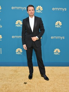 Sebastian Stan on the 2022 Emmy Awards red carpet.