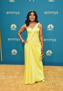 Angela Bassett on the 2022 Emmy Awards red carpet.