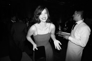 Barbara Palvin at the Armani Beauty dinner event during Venice Film Festival.