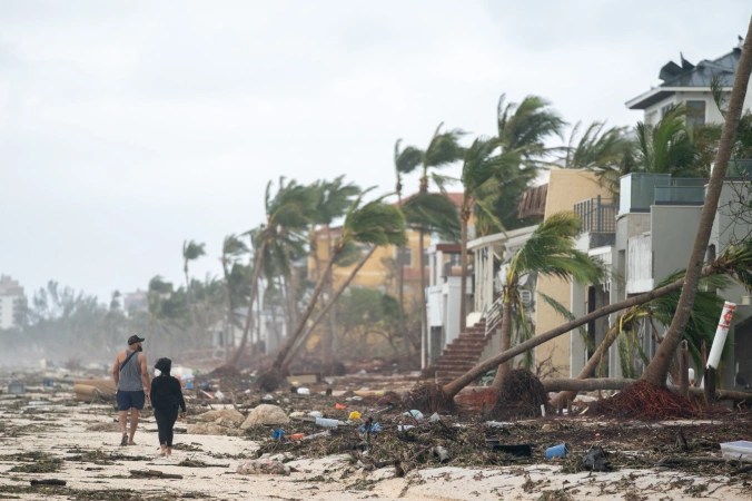 Debris at Bonita Springs, Florida in the aftermath of Hurricane Ian.