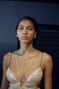 Backstage at Nensi Dojaka RTW Spring 2023 on September 2022 in London