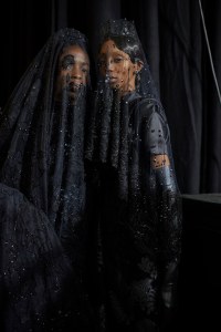 Backstage at Richard Quinn RTW Spring 2023