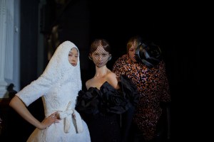 Backstage at Richard Quinn RTW Spring 2023