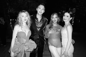 Sydney Sweeney, Nicholas Hoult, Tessa Thompson and Maude Apatow at the Armani Beauty dinner event during Venice Film Festival.