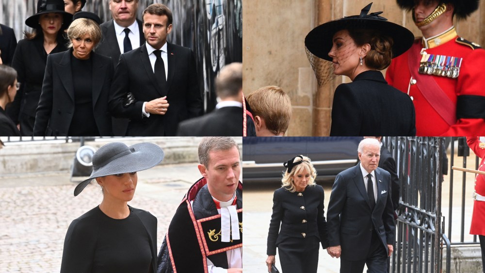 queen Elizabeth II funeral Kate Middleton meghan marble Jill Biden Emmanuel Macron Brigitte
