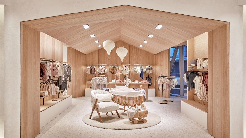 The baby area at the new Zara at Battersea Power Station in London.