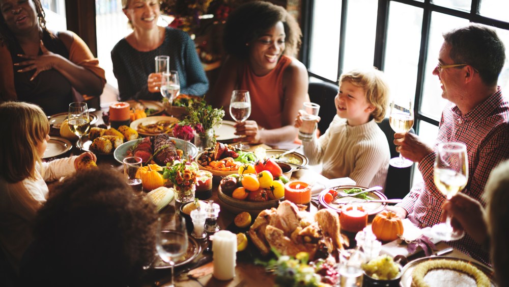 People Talking Celebrating Thanksgiving Holiday Concept