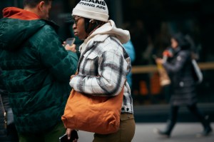 On the street in New York City.