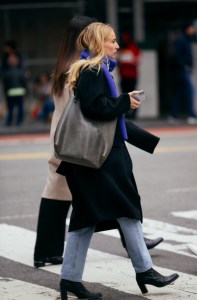 On the street in New York City.