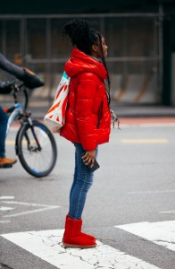 On the street in New York City.