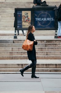 On the street in New York City.