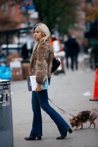 On the street in New York City.