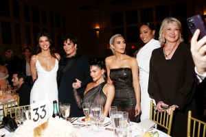 Kendall, Kris and Kylie Jenner with Kim Kardashian, Lala Anthony and Martha Stewart.