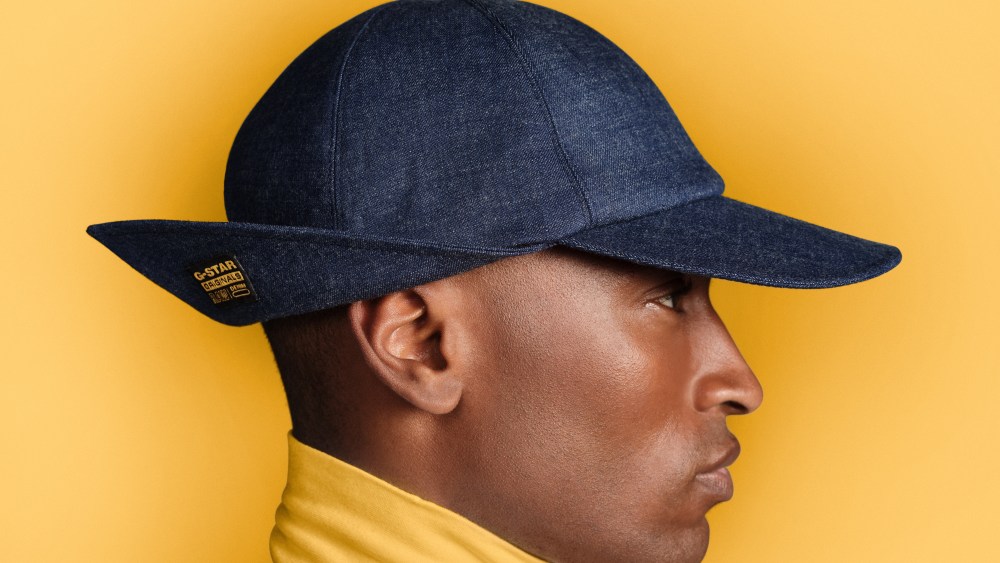 The winged denim baseball cap designed by Stephen Jones with G-Star Raw.