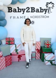 LOS ANGELES, CALIFORNIA - DECEMBER 14: Kelly Rowland attends The Baby2Baby Holiday Distribution presented by FRAME and Nordstrom at Dodger Stadium on December 14, 2022 in Los Angeles, California. (Photo by Michael Kovac/Getty Images for Baby2Baby)