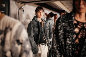 Backstage at Dries Van Noten Men's Fall 2023
