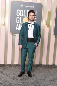 Adam Scott at the 80th Annual Golden Globe Awards held at The Beverly Hilton on January 10, 2023 in Beverly Hills, California.