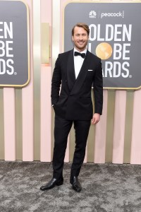 Glen Powell at the 80th Annual Golden Globe Awards held at The Beverly Hilton on January 10, 2023 in Beverly Hills, California.