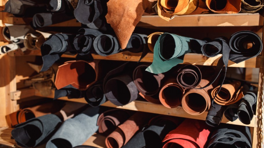 Leather in storage
