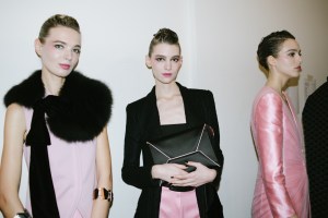 Backstage at Giorgio Armani RTW Fall 2023