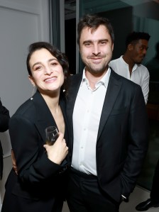 BEVERLY HILLS, CALIFORNIA - MARCH 10: (L-R) Jenny Slate and Ben Shattuck pose as Vanity Fair and Richard Mille host a private cocktail party honoring A24's "Everything Everywhere All at Once" in Los Angeles at Mandarin Oriental Residences Beverly Hills on March 10, 2023 in Beverly Hills, California. (Photo by Matt Winkelmeyer/Getty Images for Vanity Fair)