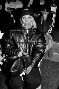 Mary J. Blige and Cedric "K-Ci" Hailey of the R&B group Jodeci, front row at the Donna Karan RTW Spring 1994 show.