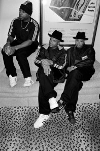 Jason Mizell AKA Jam Master Jay, Darryl McDaniels and Joseph Simmons attend the WWDMagic tradeshow, 1998.