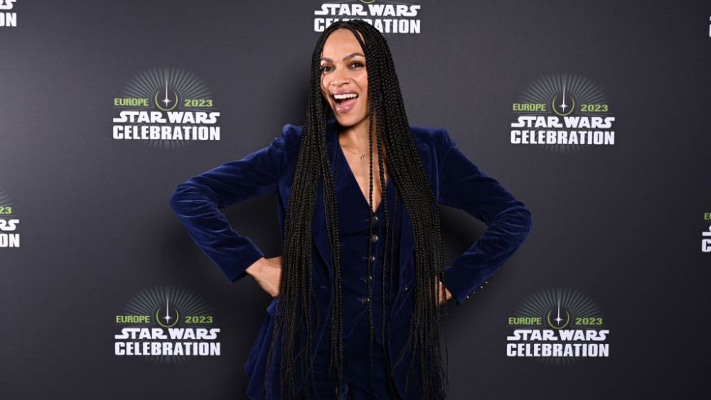 Rosario Dawson at the studio panel at the Star Wars Celebration in London on April 7.