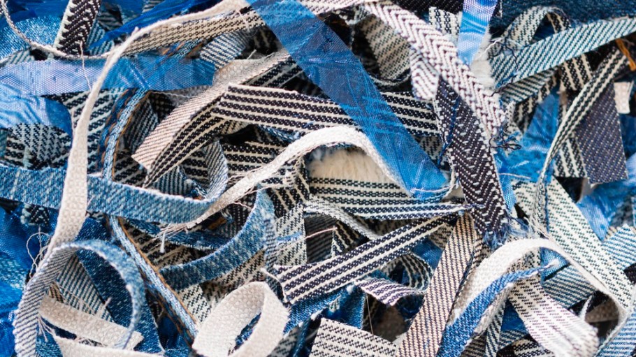 Scraps of cut fabric.