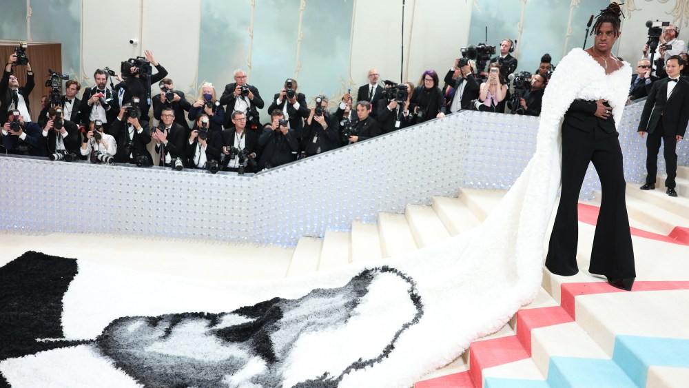 Jeremy Pope at the 2023 Met Gala: Karl Lagerfeld: A Line of Beauty held at the Metropolitan Museum of Art on May 1, 2023 in New York, New York.
