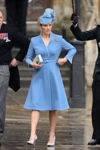 LONDON, ENGLAND - MAY 06: Zara Tindall arrives at Westminster Abbey for the Coronation of King Charles III and Queen Camilla on May 06, 2023 in London, England. The Coronation of Charles III and his wife, Camilla, as King and Queen of the United Kingdom of Great Britain and Northern Ireland, and the other Commonwealth realms takes place at Westminster Abbey today. Charles acceded to the throne on 8 September 2022, upon the death of his mother, Elizabeth II. (Photo by Karwai Tang/WireImage)