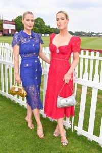 EGHAM, ENGLAND - JUNE 18: Lady Eliza Spencer and Lady Amelia Spencer attend the Cartier Queen's Cup Polo at Guards Polo Club on June 18, 2023 in Egham, England. (Photo by Dave Benett/Getty Images for Cartier)
