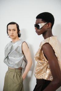 Backstage at Loewe Men's Spring 2024