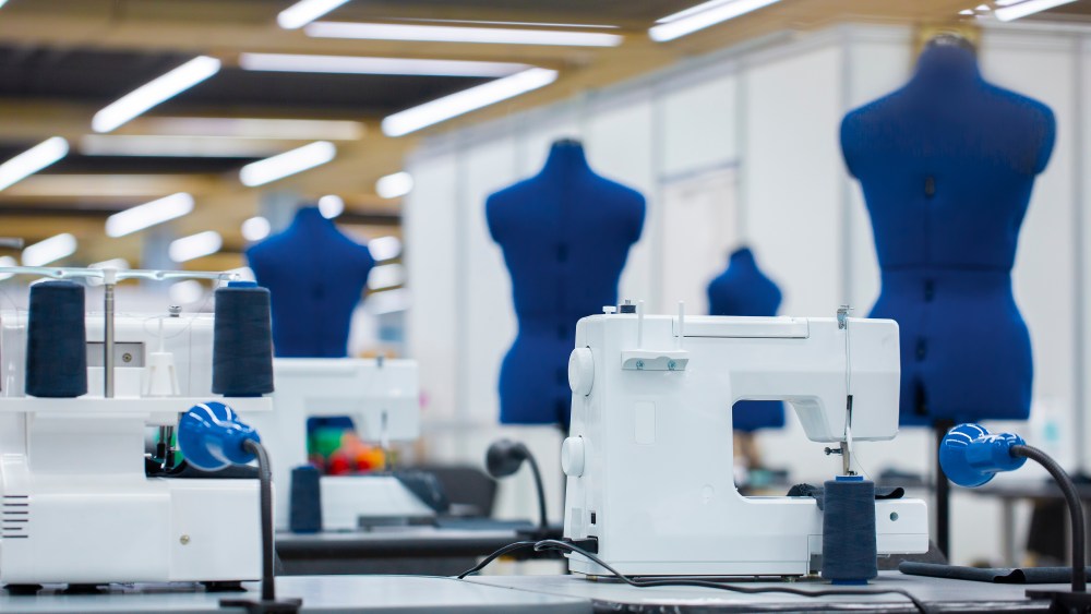 Interior of garment factory.