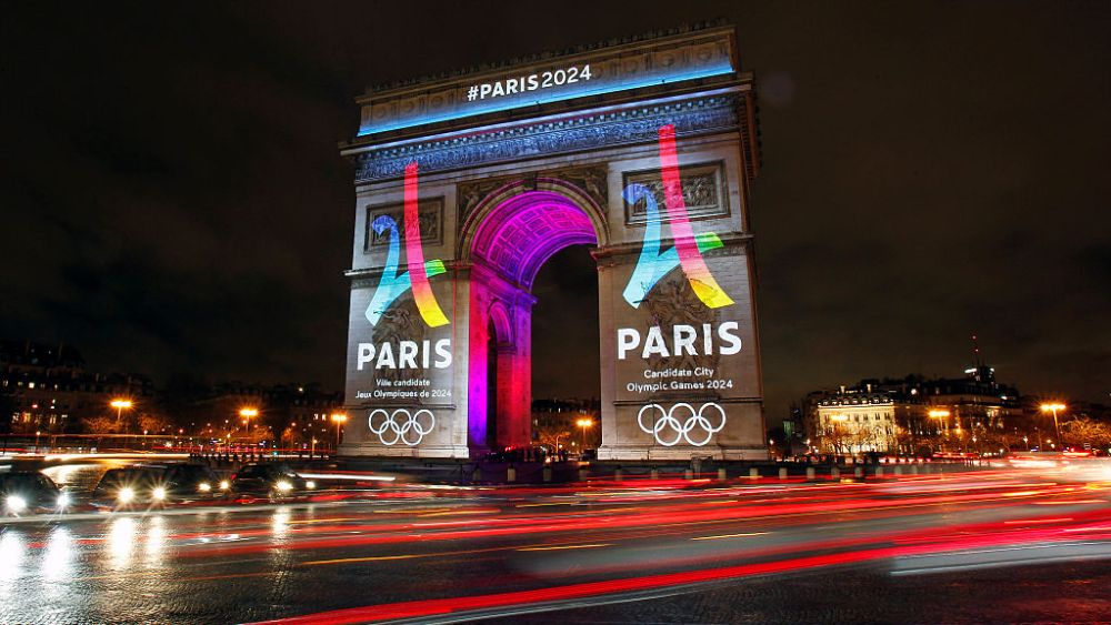 The Arc de Triomphe in Paris.