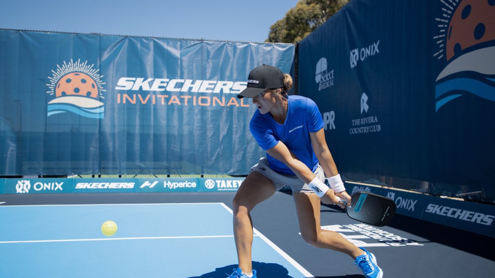 Pickleball athlete Catherine Parenteau in Skechers Viper Court Pro.
