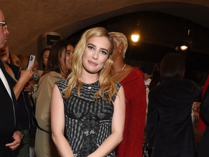 Emma Roberts at Tory Burch spring 2024 ready-to-wear fashion show on Sept. 11 in New York City.