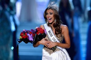 LAS VEGAS, NV - JUNE 16:  Miss Connecticut USA Erin Brady reacts after being crowned Miss USA during the 2013 Miss USA pageant at PH Live at Planet Hollywood Resort & Casino on June 16, 2013 in Las Vegas, Nevada.  (Photo by Ethan Miller/Getty Images)