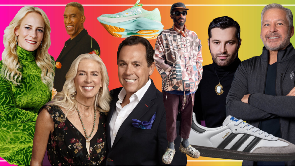 Clockwise from left: Tracy Margolies, Howard White, Hoka, Salehe Bembury, Gherardo Felloni, Michael Greenberg, Adidas Samba, Libby and Sam Edelman
