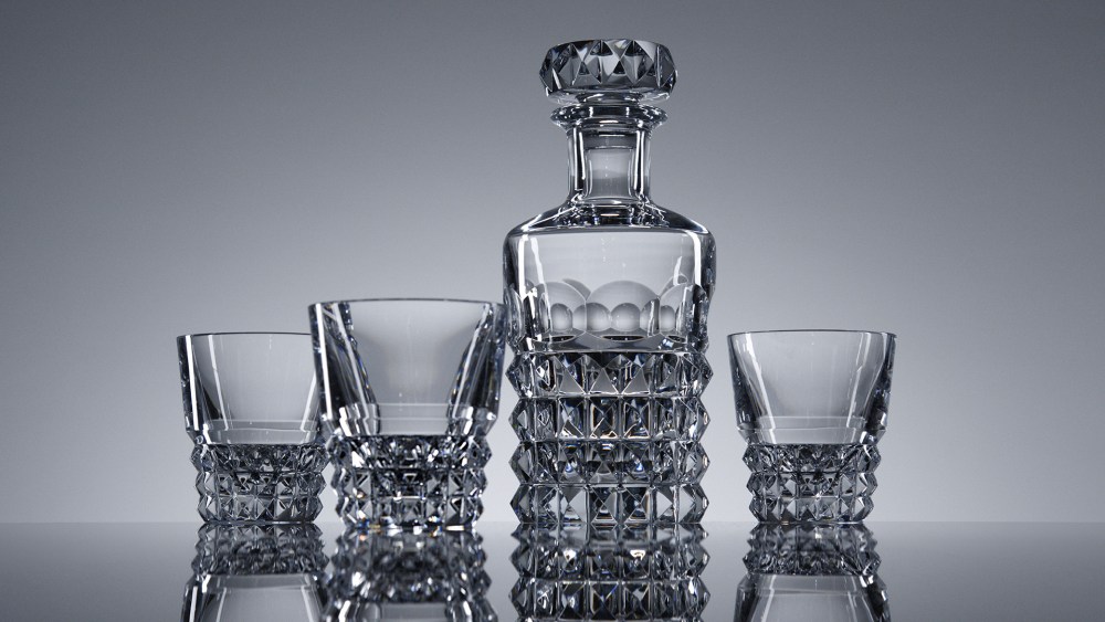 A Baccarat crystal set for Neiman Marcus.