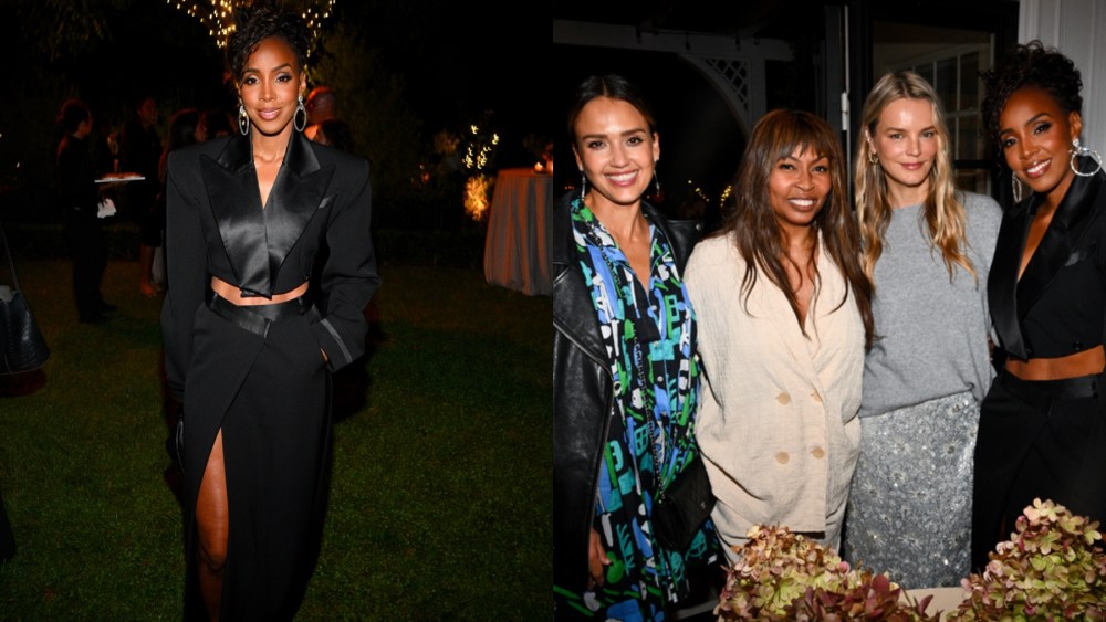 Kelly Rowland at the cocktail party for the launch of Brigette Romanek's book "Livable Luxe" on Oct. 17 in Los Angeles. Jessica Alba, Brigette Romanek, Kelly Sawyer Patricof and Kelly Rowland.